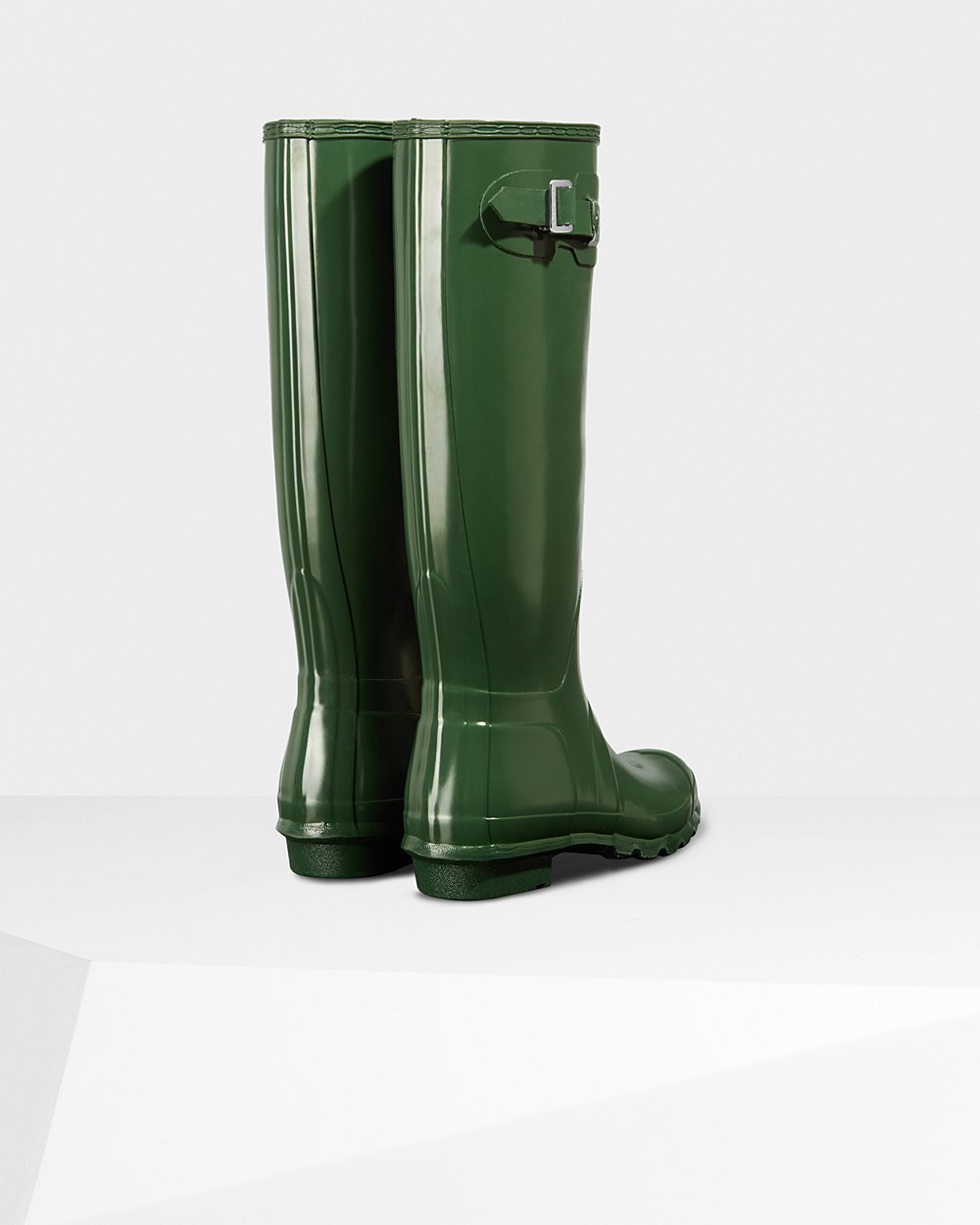 Womens Tall Rain Boots - Hunter Original Gloss (18XPARKVJ) - Green